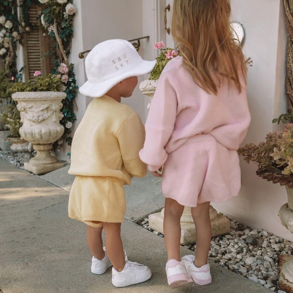 Sabo skirt mini knit sweater and short set